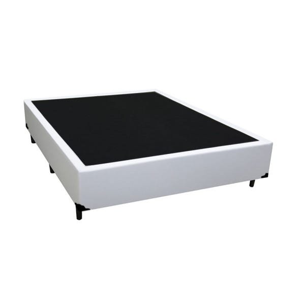 Base Box Casal Cama Felix Sintético Branca 138x188 - 2