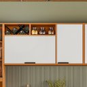 Ver imagem 2 de Armario Aereo Nicho 2p 120 Cm 12637 Raven Freijo Off White Pln