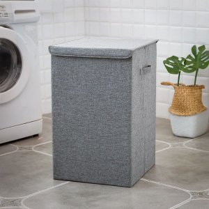 Cesto de Roupas Organizador Dobrável Multiuso Lavanderia Banheiro:cinza