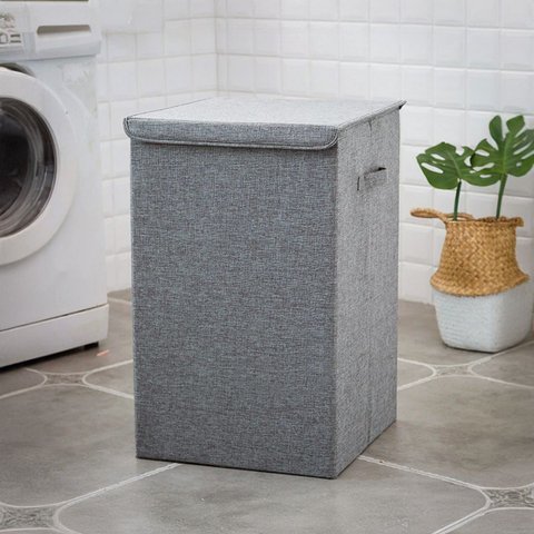 Cesto de Roupas Organizador Dobrável Multiuso Lavanderia Banheiro:cinza