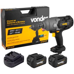 Chave de Impacto Vonder Civ234b Brushless 3/4" 1280nm com Carregador 2 Baterias 20v 4ah e Maleta 60. - 2
