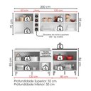 Ver imagem 2 de Cozinha Armário 6 Peças 200 cm Balcão Pia Evidence Branco Poliman