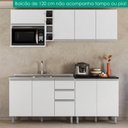 Ver imagem 3 de Cozinha Armário 6 Peças 200 cm Balcão Pia Evidence Branco Poliman