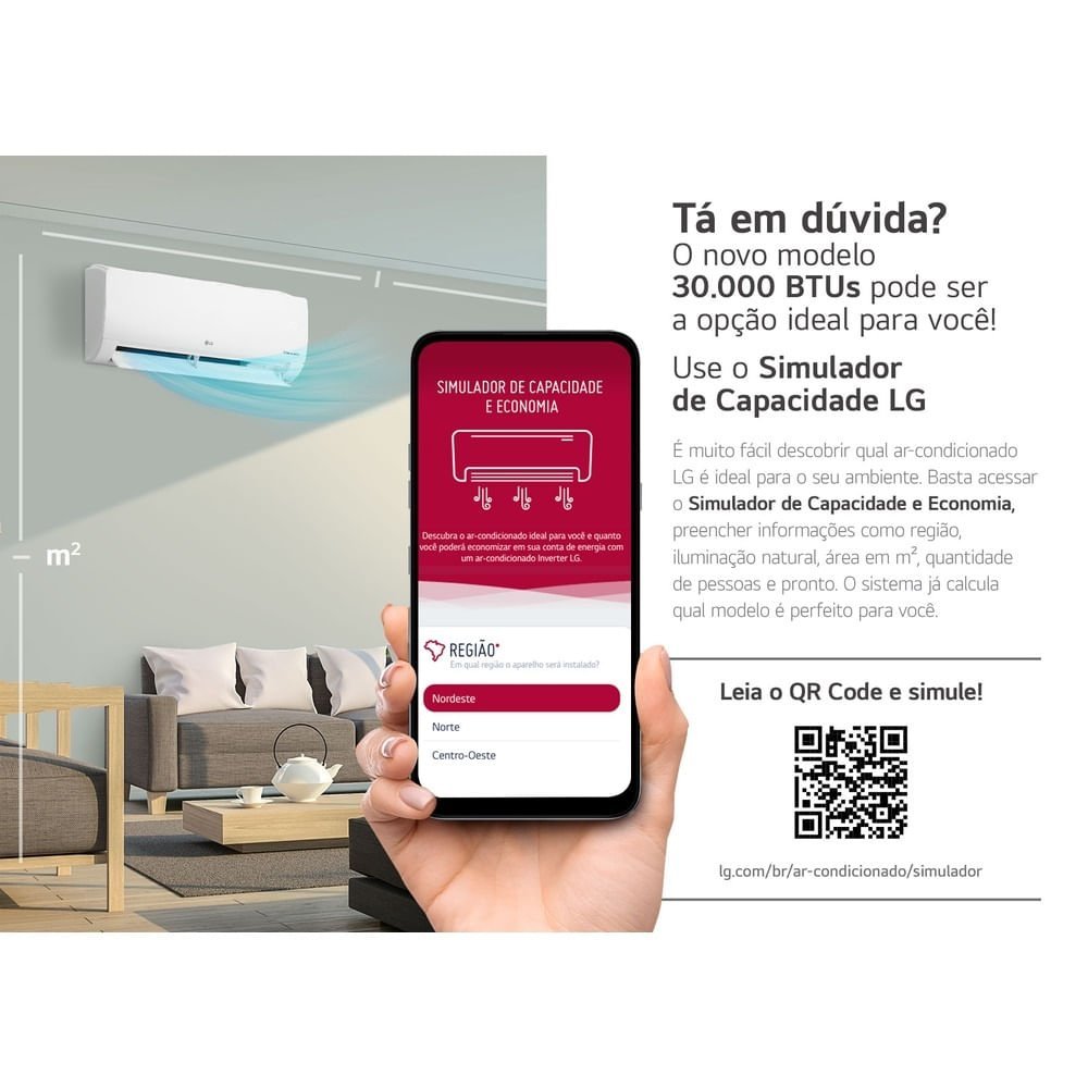 Ar Condicionado Lg Dual Inverter Voice 30000 Btu/h Quente e Frio S4nw30l43fa.eb2gamz - 220 Volts - 13