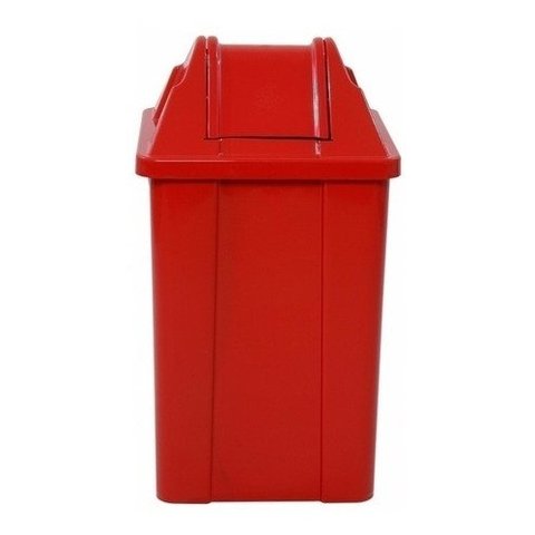 2 Cesto Quadrado Com Tampa Vai E Vem 60 Litros:Vermelho