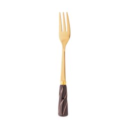 Cj 4 Garfos Aço Inox C/Cabo de Cerâmica P/Aperitivo Dourado Bon Gourmet - 3
