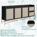 Ver imagem 3 de Conjunto Aparador e Buffet Palhinha 28936x28935 Linha Oslo Nero Artesano