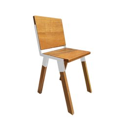 Conjunto de Mesa Industrial Bernardo Madeira Maciça 1,80Mx90cm com Ferragem Branca e 6 Cadeiras Detr - 3