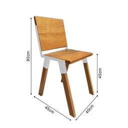 Conjunto de Mesa Industrial Bernardo Madeira Maciça 1,80Mx90cm com Ferragem Branca e 6 Cadeiras Detr - 6