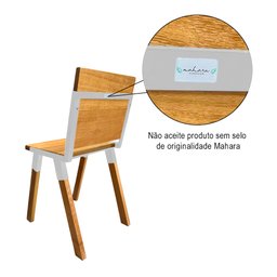 Conjunto de Mesa Industrial Bernardo Madeira Maciça 1,80Mx90cm com Ferragem Branca e 6 Cadeiras Detr - 4