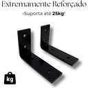 Ver imagem 4 de 2 Suportes em L para Prateleira Fixo de Parede Mão Francesa 10cm Aço Robusto Preto