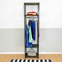 Ver imagem 1 de Arara de Roupas Middle Style Industrial Slim Tabaco e Preto