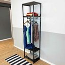 Ver imagem 3 de Arara de Roupas Middle Style Industrial Slim Tabaco e Preto