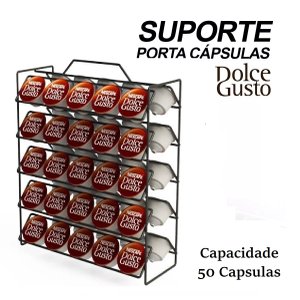 Suporte Porta 50 Cápsulas Café Dolce Gusto Organizador Preto