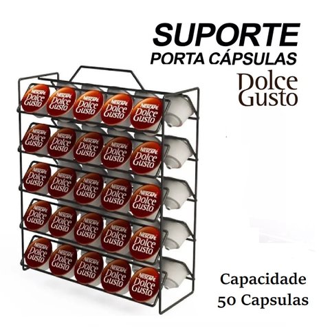Suporte Porta 50 Cápsulas Café Dolce Gusto Organizador Preto