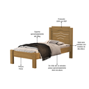 Ver imagem 3 de Cama de Solteiro Sofia Nature de Mdf Resistente