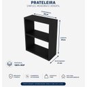 Ver imagem 2 de Armário Nicho Suspenso Multiuso em Mdf Preto 30x50x15cm (cxaxp)