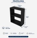Ver imagem 2 de Armário Nicho Suspenso Multiuso em Mdf Preto 30x50x15cm (cxaxp)