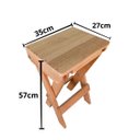 Ver mais imagens de Kit Mesa Dobrável Quadrada Pinus 60x57cm e 4 Banquetas Cerejeira Volpato