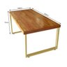 Conjunto de Mesa Industrial Bernardo Madeira Maciça 2,50Mx100cm com Ferragem Dourada e 10 Cadeiras De - 4