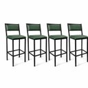 Ver imagem 2 de Banqueta Flora Altura 65cm com Reforço Preta Assento e Encosto Verde Kit 4 Unidades
