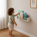 Ver imagem 2 de Prateleira Infantil Branca de MDF 50x10 cm – Ideal para Organização de Livros e Decoração