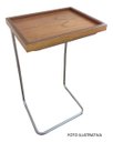 Ver imagem 3 de Apoio lateral para sofá bandeja sem espelho porta copos base metal decoração de sala - MADEIRA/PRATA