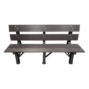 Banco de Jardim Madeira Plástica Marrom com 3 Lugares e 4 Tábuas 100% Reciclado 1,50m / Lc-01e Lanci