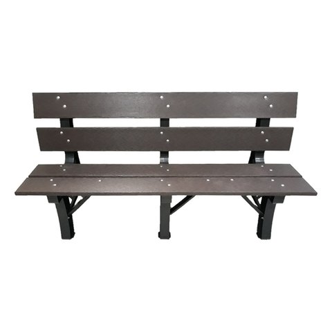 Banco de Jardim Madeira Plástica Marrom com 3 Lugares e 4 Tábuas 100% Reciclado 1,50m / Lc-01e Lanci