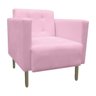 Kit 2 Poltronas Isa Decorativa Escritório Suede Rosa Bebê D03 - 2