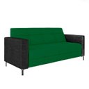 Ver imagem 1 de Sofá Living Decorativo Houston 2 Lugares 180cm Pés em Metal Veludo/ Pu Verde/ Preto G33 - Gran Belo