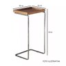 Apoio Lateral Sofá Bandeja sem Espelho Porta Copos Base Metal Decoração Sala - OFF WHITE / DOURADA - 3