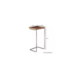 Apoio Lateral para Sofá Sala Bandeja sem Espelho Porta Copos Base Metal Decoração - Preta / Dourada - 2