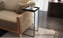 Ver imagem 2 de Apoio Lateral para Sofá Bandeja sem Espelho Porta Copos Base Metal Decoração de Sala - Preta / preta