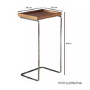 Ver imagem 2 de Apoio Lateral para Sofá Bandeja sem Espelho Porta Copos Base Metal Decoração de Sala - BRANCA/BRONZE