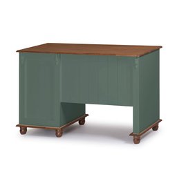 Escrivaninha 3 Gavetas Suporte Teclado e Divisor de Ambiente 50605 Linz Moveis - Verde Musgo/imbuia - 2