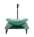Ver imagem 1 de Gabinete de Vidro com Cuba Oval com Tampo de Vidro 40cm X 40cm Mármore Verde