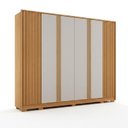 Ver imagem 2 de Guarda Roupa Casal Evo 6 Portas Cinamomo e Off-white com Cômoda São Paulo 6 Gavetas 2 Portas Cinamom