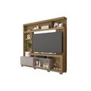 Ver imagem 3 de Rack Bancada C/ Painel P/ Tv até 70 Pol Formosa Nicho e Pés 210x207cm Lamina Mel/cacao - Caemmun