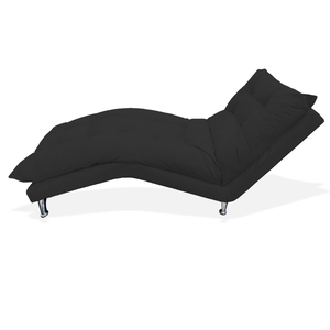 Recamier Divã Estofada Psicologia Consultório Clínica Diva Corano Preto - DL Decor