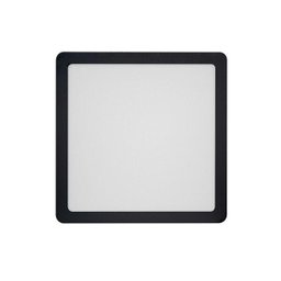 Painel de LED Blumenau Quadrado de Sobrepor 18W Bivolt Preto 3000K - Luz Amarela - 1