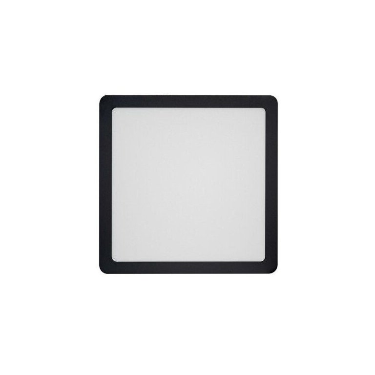 Painel de LED Blumenau Quadrado de Sobrepor 18W Bivolt Preto 3000K - Luz Amarela
