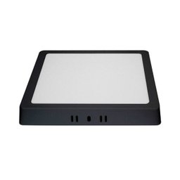 Painel de LED Blumenau Quadrado de Sobrepor 18W Bivolt Preto 3000K - Luz Amarela - 2