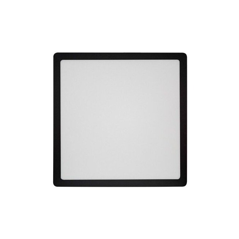 Painel de Led Blumenau Quadrado de Sobrepor 24W Bivolt Preto 6500K - Luz Branca