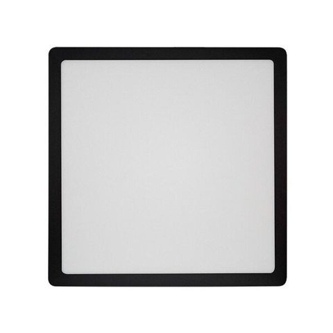 Painel de Led Blumenau Quadrado de Sobrepor 24W Bivolt Preto 3000K - Luz Amarela