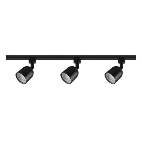Trilho com 3 Spots LED Blumenau 15W Bivolt Preto 3000K - Luz Amarela