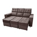 Ver imagem 4 de Sofá Retrátil e Reclinável 3 Lugares Londres 2.10cm C/molas - Suede