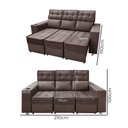 Ver imagem 6 de Sofá Retrátil e Reclinável 3 Lugares Londres 2.10cm C/molas - Suede