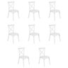 Kit 8 Cadeiras Cross Katrina Jantar Varanda Branco - 1