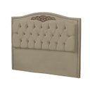 Ver imagem 1 de Cabeceira Casal Estofada para Cama Box Maitê Veludo Bege Escuro